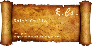 Raith Csilla névjegykártya
